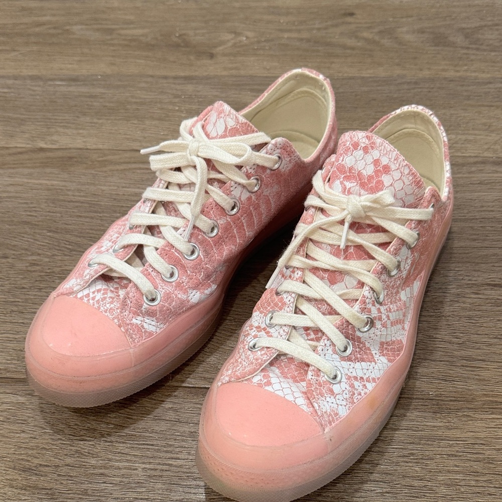 Converse Pink and White Lace-Up Sneakers